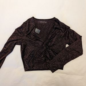 V-Neck Twist Draped Top